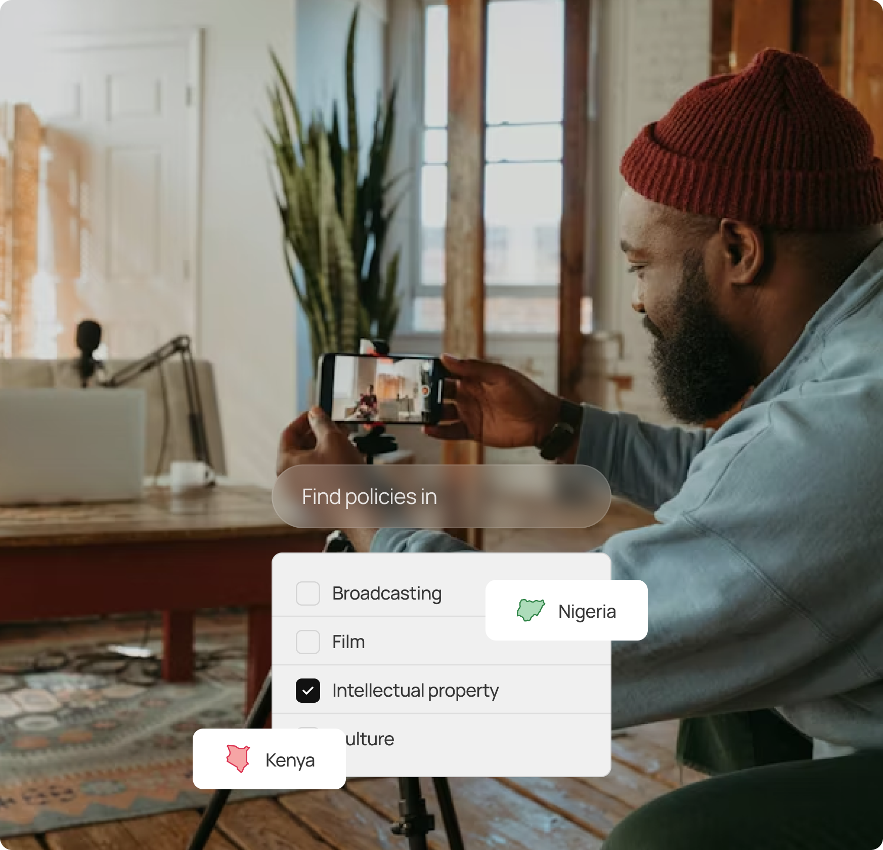 Creator reviewing content on a mobile device